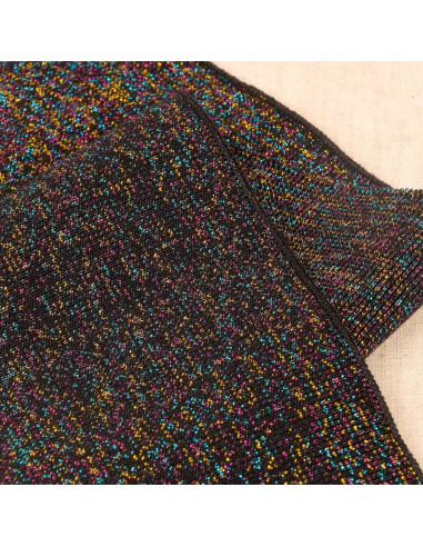 Bord-côte poignets et taille - Noir et multicolore