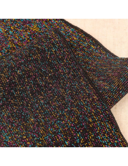 Bord-côte poignets et taille - Noir et multicolore