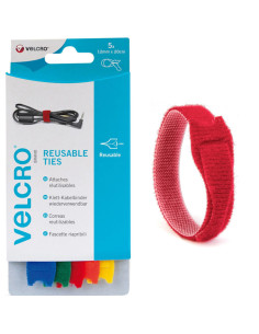 VELCRO® ONE-WRAP® Colliers serre câbles 12mm x 20cm x 5 multicolores
