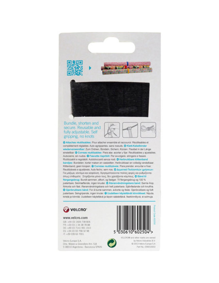 VELCRO® ONE-WRAP® Colliers serre câbles 12mm x 20cm x 5 multicolores