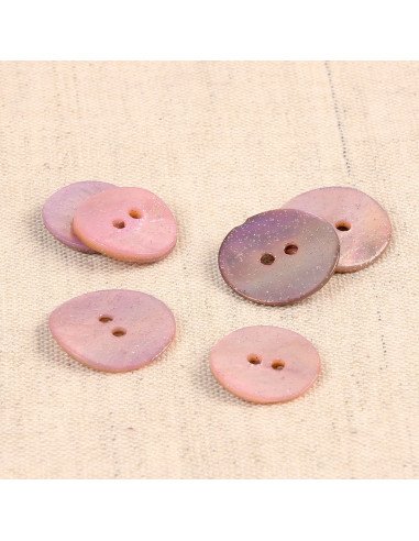 Bouton nacre glitter - Rose layette
