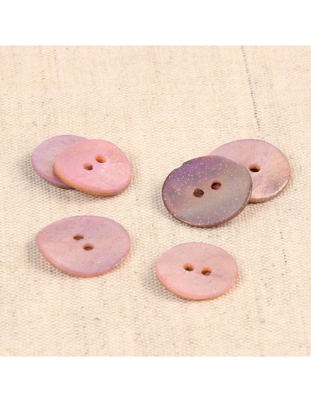 Bouton nacre glitter - Rose layette