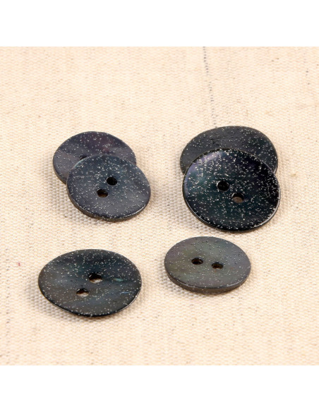 Bouton nacre glitter - Gris anthracite