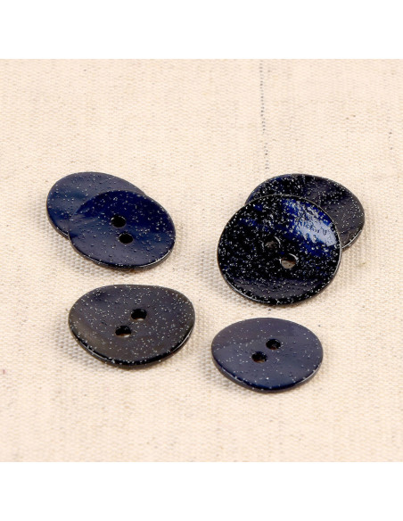 Bouton nacre glitter - Bleu marine