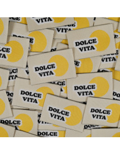 Lot de 5 étiquettes tissées - Dolce vita