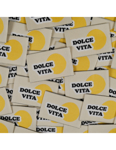 Lot de 5 étiquettes tissées - Dolce vita