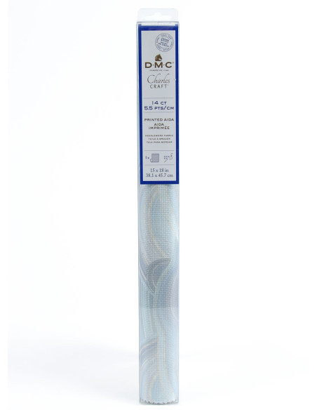 Toile aïda 5.5 imprimée à broder DMC - Agate bleu
