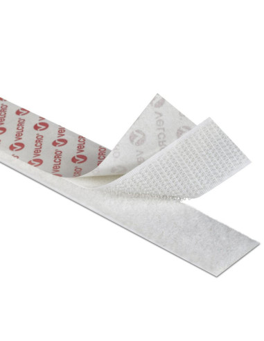 VELCRO® Brand Ruban auto agrippant mixte (adhésif et à coudre) 20mm X 10M blanc