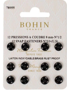 Pressions à coudre 8 mm Bohin - Noir