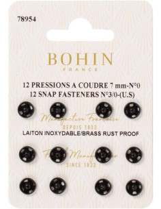 Pressions à coudre 7 mm Bohin - Noir