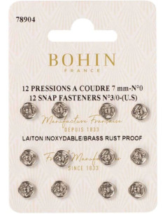 Pressions à coudre 7 mm Bohin - Argent
