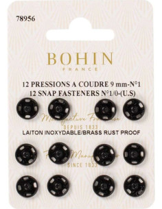 Pressions à coudre 9 mm Bohin - Noir