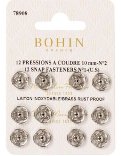 Pressions à coudre 10 mm Bohin - Argent