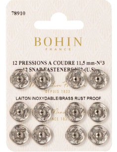 Pressions à coudre 11,5 mm Bohin - Argent