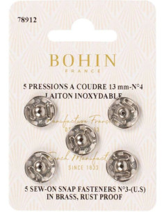 Pressions à coudre 13 mm Bohin - Argent
