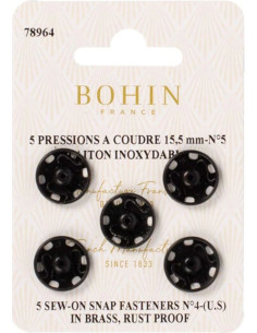 Pressions à coudre 15,5 mm Bohin - Noir