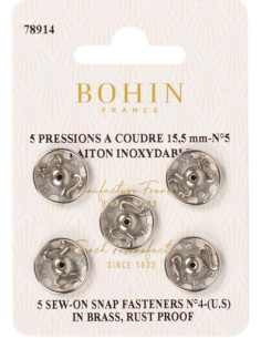 Pressions à coudre 15,5 mm Bohin - Argent