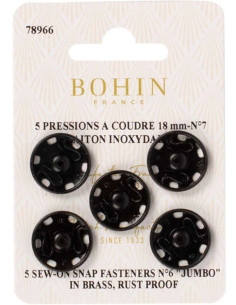 Pressions à coudre 18 mm Bohin - Noir