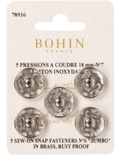 Pressions à coudre 18 mm Bohin - Argent
