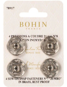 Pressions à coudre 21 mm Bohin - Argent