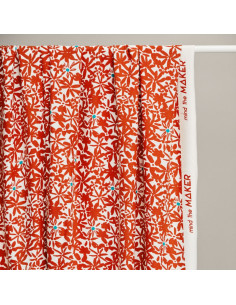 Tissu crêpe de viscose Flowery - Orange