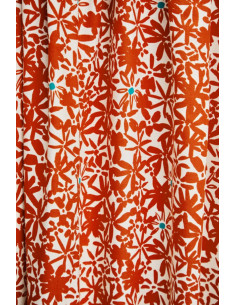 Tissu crêpe de viscose Flowery - Orange 2
