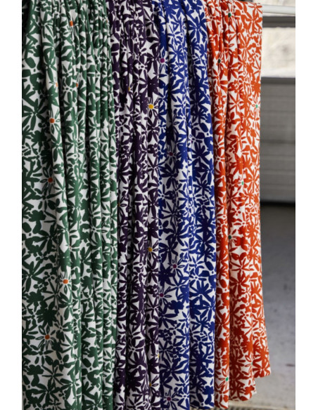 Tissu crêpe de viscose Flowery - Orange