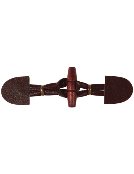 Brandebourg tannerie duffle coat - Marron foncé