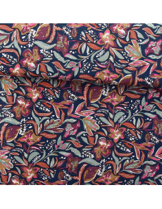 Tissu viscose fantaisie - Suniva nuit et fauve