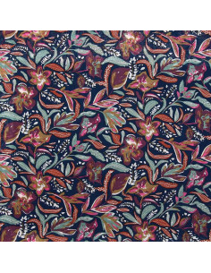 Tissu viscose fantaisie - Suniva nuit et fauve 2