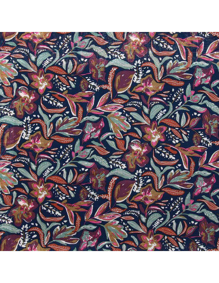 Tissu viscose fantaisie - Suniva nuit et fauve