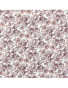 Tissu viscose fantaisie - Pistrello blanc cassé et prune 2