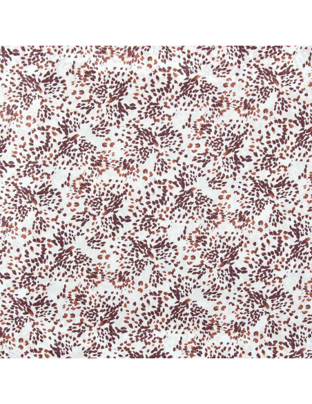 Tissu viscose fantaisie - Pistrello blanc cassé et prune