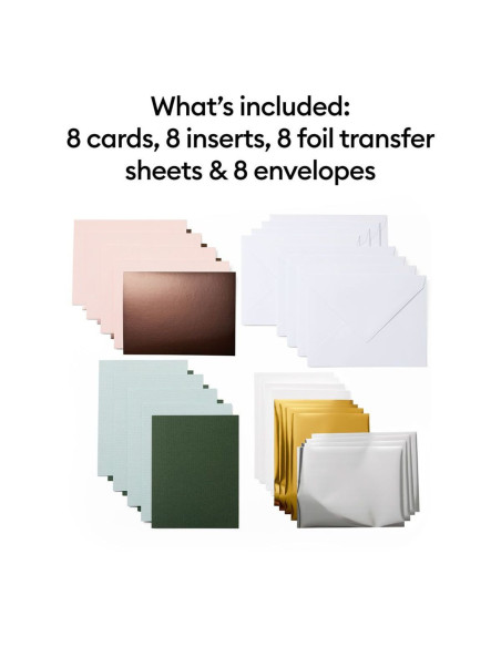Set de 8 cartes avec enveloppes R20 Foil Forest Grove Cricut