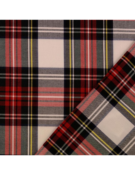Tissus tartan écossais - Rouge et écru