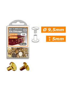 25 sets de vis chicago 9,5 mm x 5 mm - Or 2