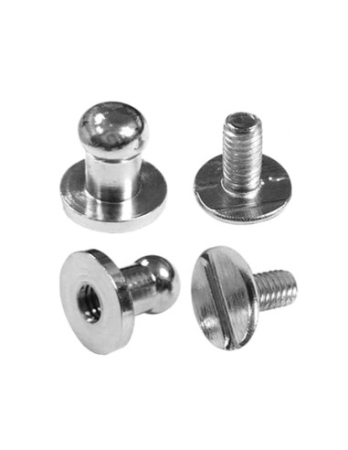 4 sets de boutons de col à vis - Argent