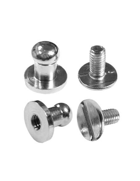 4 sets de boutons de col à vis - Argent