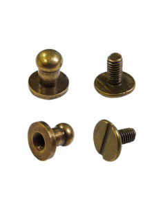 4 sets de boutons de col à vis - Bronze