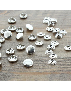 Carton de 100 boutons à recouvrir - 15 mm