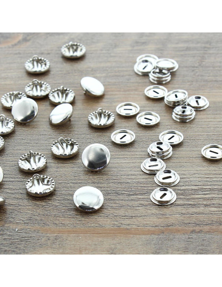 Carton de 100 boutons à recouvrir - 15 mm