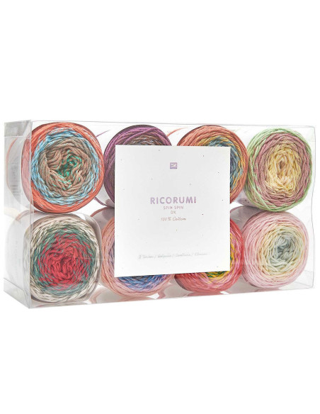 Coffret 8 pelotes de coton Ricorumi Spin Spin