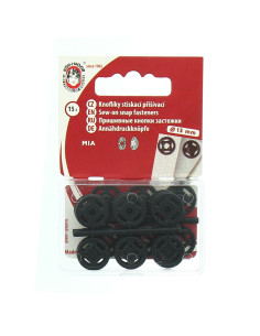 Boutons pression plastiques noirs 13 mm