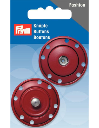 Bouton pression à coudre 35 mm - Rouge foncé