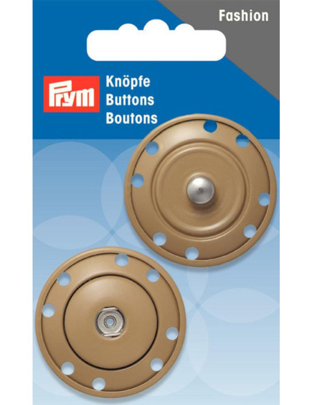 Bouton pression à coudre 35 mm - Beige