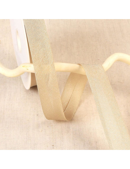 Biais métal irisé - Beige