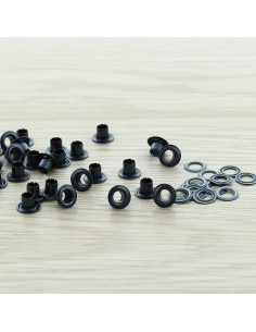 Sachet de 100 oeillets avec rondelles 4 mm - Noir