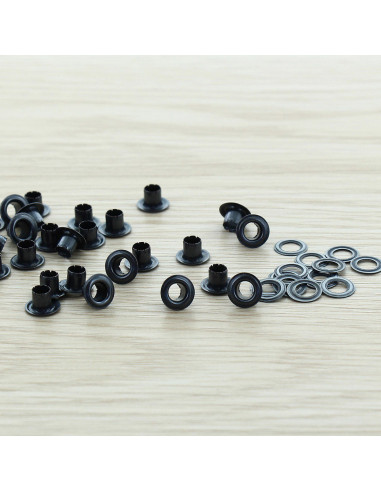 Sachet de 100 oeillets avec rondelles 4 mm - Noir
