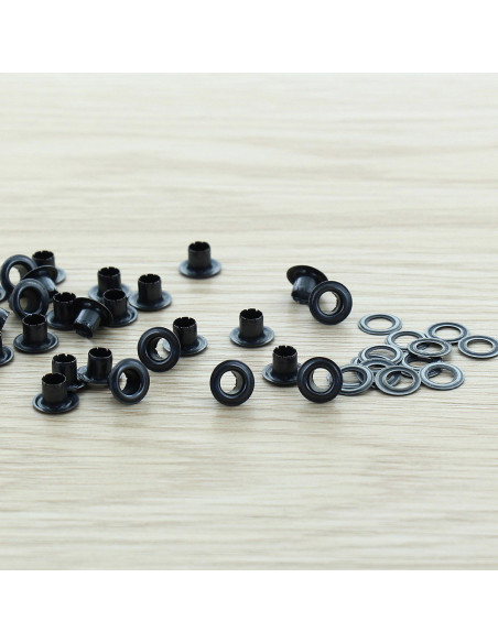 Sachet de 100 oeillets avec rondelles 4 mm - Noir