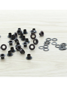 Sachet de 100 oeillets avec rondelles 4 mm - Cuivre